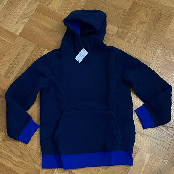Lands' End Other - Lands’ End Deep Sea Navy Sherpa Pullover Hoodie Size Kids Large (10-12) NWT